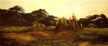  gustav lienzo - Louis Christophe Un paisaje montañoso con un paisaje en globo Gustave Doré